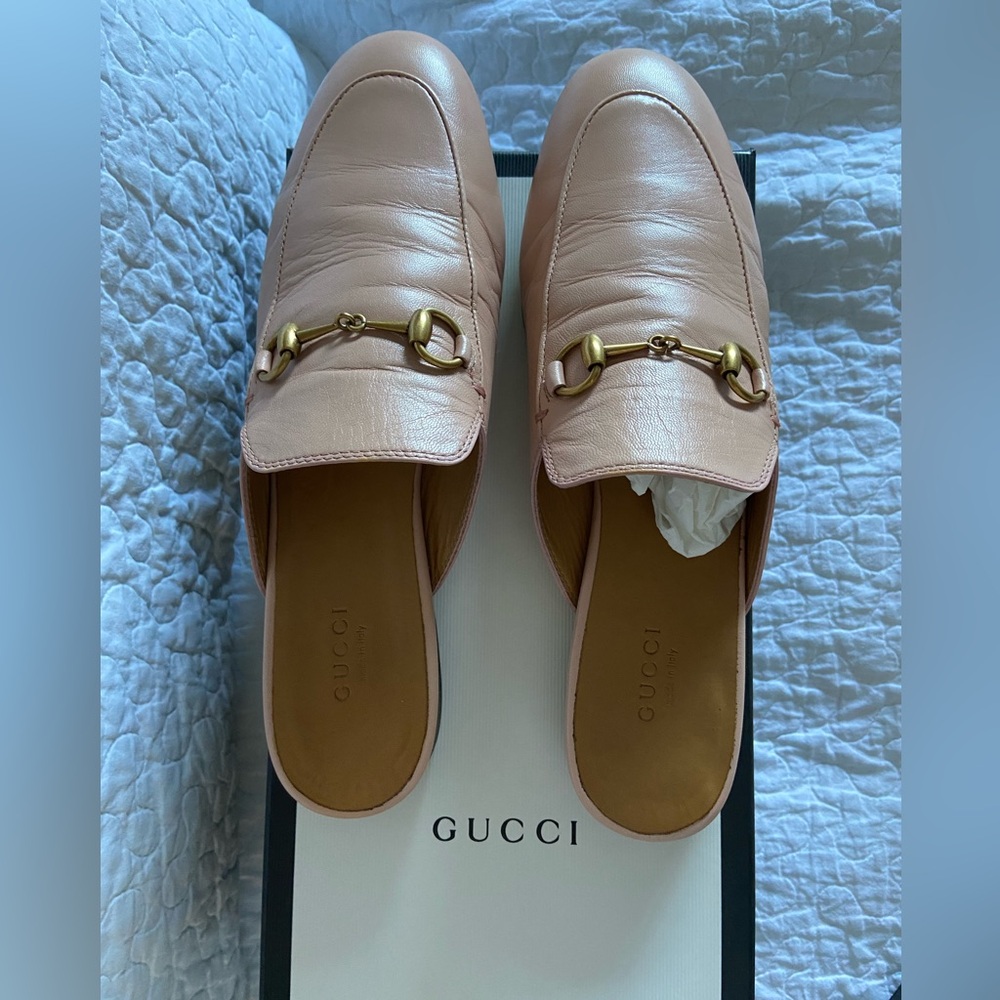 GUCCI Princetown Leather Slipper Size 38